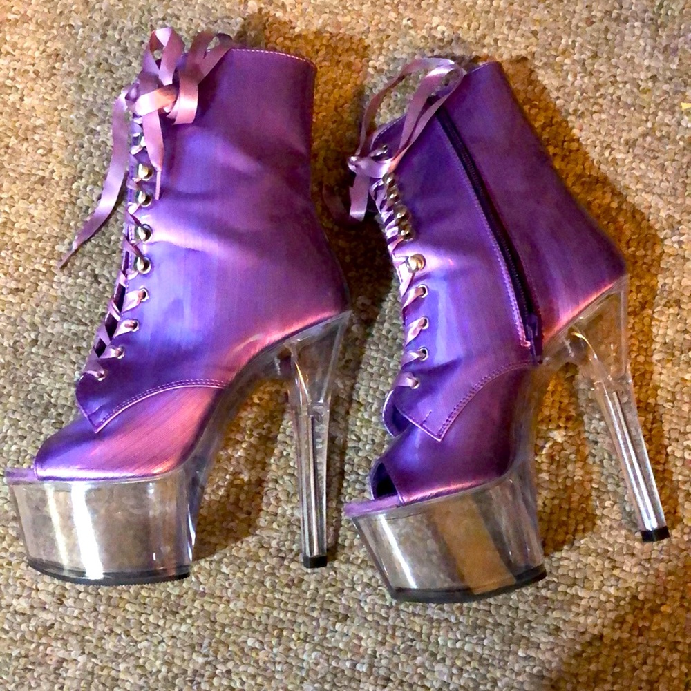 Pleaser Purple Boots never worn Ss 6